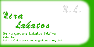 mira lakatos business card